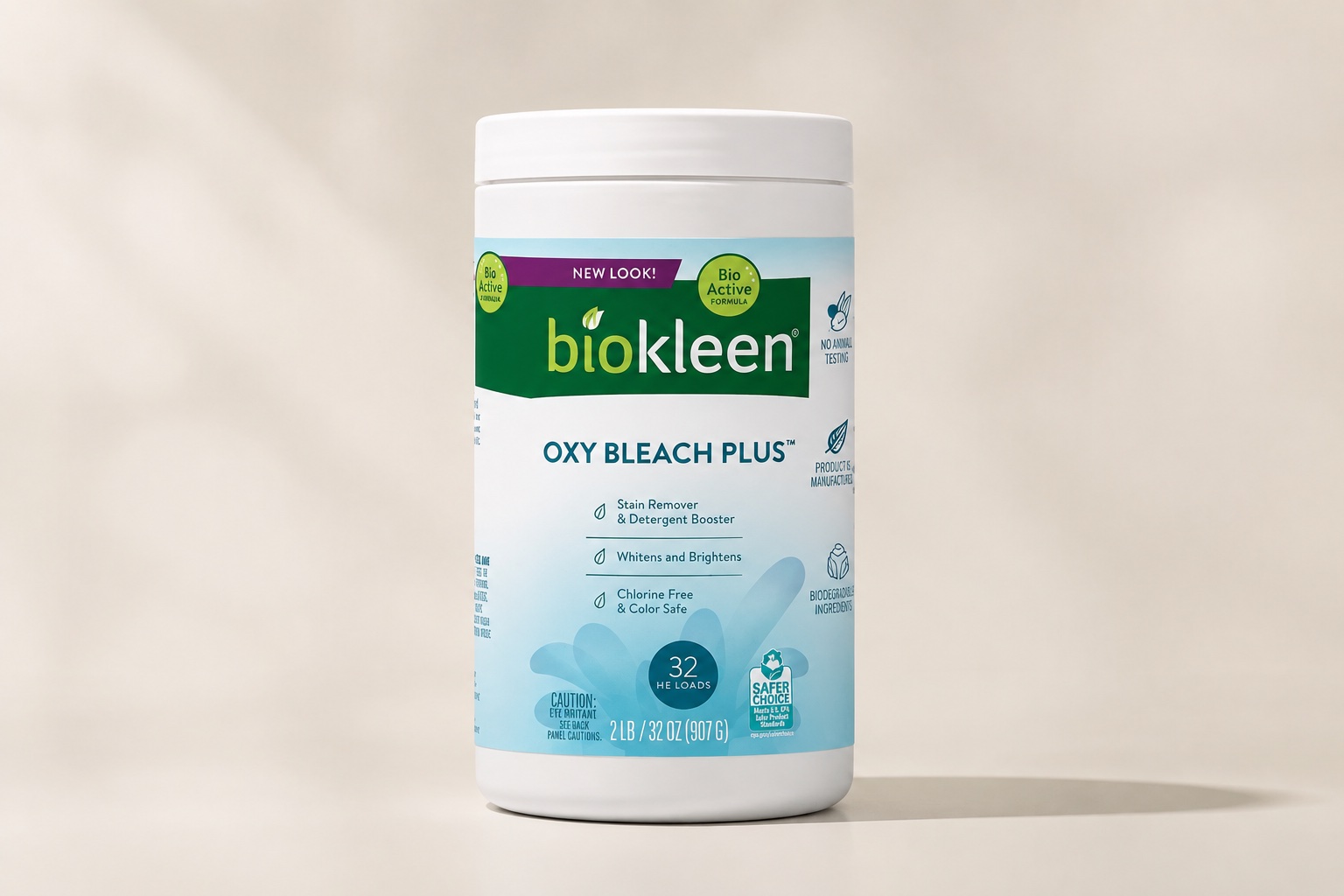 Biokleen Oxy Bleach Plus in an edited studio composition